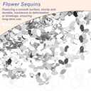 MECCANIXITY 50g Glitter Flower Loose Sequins, 10mm Silver Tone