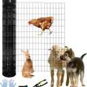 Tongmo 4 ft x 50 ft Black PVC Coated Welded Wire Fence, 16GA Garden Chicken Wire Fence Roll, Mesh Size 2" x 4" Hardware Cloth, Ideal for Yard Protection and Poultry Netting