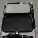 Rssviss Crossbody Case for iPhone 17 Pro Case Wallet, RFID Blocking Leather with Card Holder Kickstand, Handbag Zipper Flip Cover with Wrist Strap for iPhone 17 Pro Men Women 6.3", Black