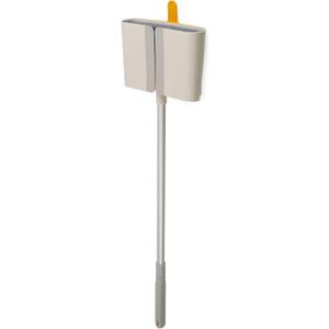 Joseph Joseph CleanTech Wall-Mounted, Adjustable Long Handle Broom Sweeper with Dust-Shield Storage, Indoor Sweeping Floor Brush with Soft Bristles