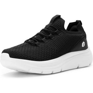 FitVille Mens Walking Shoes Wide Width Lightweight Extra Wide Slip on Shoes for Men Breathable, Max Cushioning Mens Wide Sneakers (Black, 13EW)