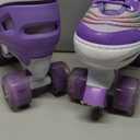 SULIFEEL Roller Skates for Girls with Light up Wheels and Colorful Ripple 4 Sizes Adjustable Skates for Toddler Kids and Youth (Large-(3.5-6), Purple)