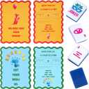 Adkoat 4PCS Mahjong Shuffler Cards with Rules - Tiles Mixing & Shuffling | Portable Mah Jongg Accessories and Gifts for Party Supplies Waterproof Mahjongg Flipper with Funny Saying for Beginner