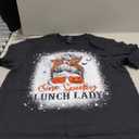 One Spooky Lunch Lady Halloween Fall Messy Bun Sunglasses T-Shirt S