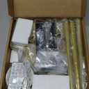 Adjustable Desktop Photo Frame Stand with Magnetic Wall Painting Light, Holds Picture Frames up to 30 Inch,with Rechargeable Battery,Metal Vertical Stand with 3 Color Temperature & 13RGB Poster Lights, for Displaying Picture Frames, Artworks (1 Pack,Gold)