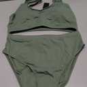 Tempt Me Women Two Piece Scoop Neck Bikini Crop Top Swimsuit Sporty High Waisted Bathing Suit Size M