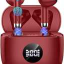 Wireless Earbuds, Bluetooth 5.4 Headphones LED Power Display Ear Buds Bass Stereo, Bluetooth Earbuds in-Ear Noise Cancelling Mic, 40H Playback Mini Case IP7 Waterproof Sports Earphones for Android iOS
