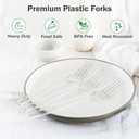 100 Count Extra Heavy Duty Clear Plastic Forks Disposable, BPA-Free, Heat Resistant, Solid and Durable Disposable Forks Bulk, Premium Plastic Forks heavy duty for Party Supply
