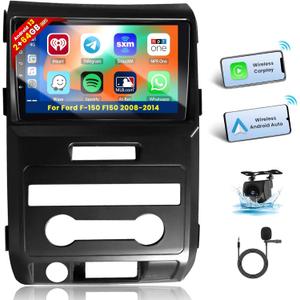 Hi-Fi 2G 64G Radio for Ford F-150 F150 2008-2014 Android 13 Car Stereo 9'' Touch Screen with Wireless CarPlay Android Auto, AHD Backup Camera, Bluetooth, GPS, WiFi