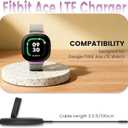 Charging Stand Compatible with Google Fitbit Ace LTE, Portable & Foldable Magnetic Charger with 3.3 Feet Charging Cord for Fitbit Ace LTE Smartwatch for Kids (Black)