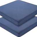 Outdoor Chair Cushions 18x18 Inch,Set of 2,Water Resistant Chair Pads with Ties,Square Seat Cushion 18"x18"x2.5",Patio Chair Cushion for Garden,Backyard Furniture(Ink Blue)