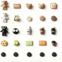 20PCS Cute Bear and Cookie Set Cute Refrigerator Magnets Fun Refrigerator Magnets for Office Kitchen Locker DIY Decoration