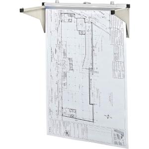 Adir Blueprint Wall Rack - Blueprint Plans Organizer and Construction Plan Holder - Poster Display and Map Rack for Office and Home (Without Blueprint Clamps) (Putty)