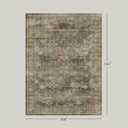 Farmhouse 9x12 Green Large Area Rugs for Living Room, Dark Academia Vintage Forest Green Washable Rug for Bedroom Under Bed with Distressed Geometric Aesthetic Décor, Stain Resistant Low Pile Non-Slip