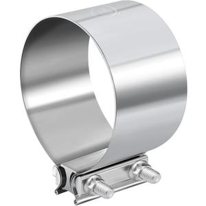 EVIL ENERGY 4.0 Inch Exhaust Clamp, Butt Joint Band Clamp Sleeve Coupler Stainless Steel for Pipes, Mufflers, Catalytic Converters 2Pcs