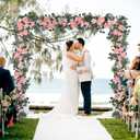 DearHouse 2Pcs Artificial Peony Flower Garland and - Silk Peony Garland with Flowers and Eucalyptus for Wedding Party Table Decoration,6ft/Strand (Pink)