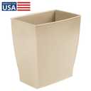 iDesign Small Plastic Bathroom Trash Can, Slim Rectangle Garbage Bin for Bedroom, Office, Dorm, Brown (Taupe)