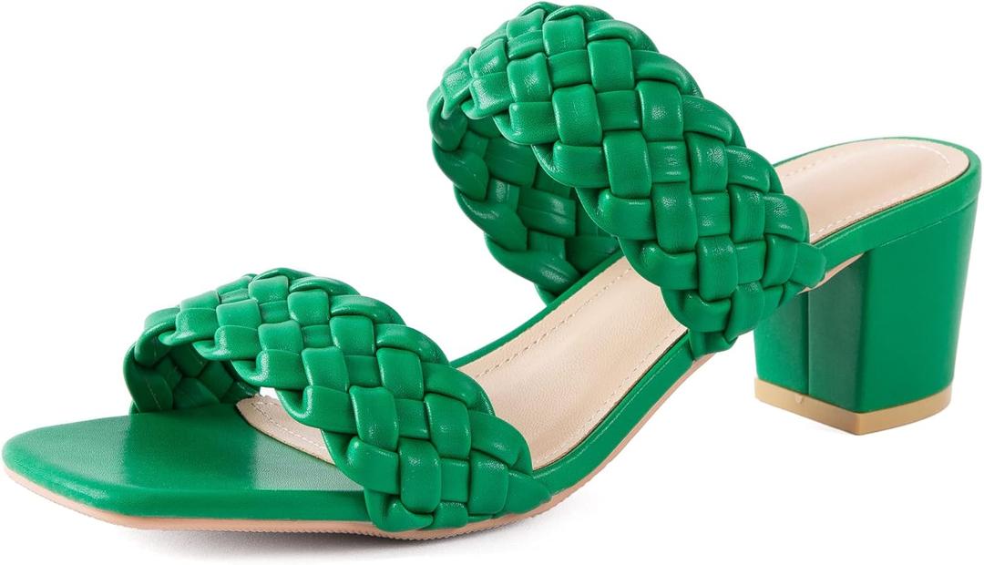 N.N.G Women Heels Sandals Braided Block Nude Summer Chunky Square Leather Woven Comfort Strappy Dress Casual Pumps Mules (8) N.N.G Women Heels Sandals Braided Block Nude Summer Chunky Square Leather Woven Comfort Strappy Dress Casual Pumps Mules (8)