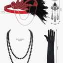 YESSA 1920s Flapper Dresses for Women Great Gatsby Dress Roaring 20s Costumes Sequin Harlem Nights Dress with 20s Accessories (M)
