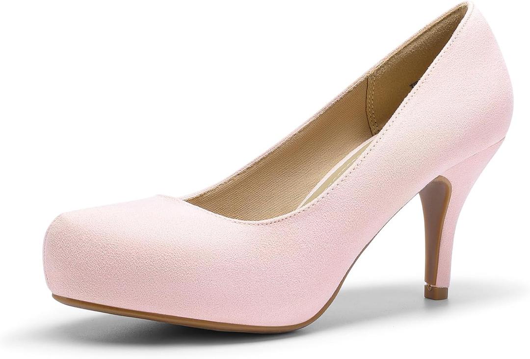 DREAM PAIRS Tiffany Women's Classic Elegant Versatile Low Stiletto Heel Dress Platform Pumps Shoes (5.5)