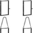 4PCS Glass Frame for Pressed Flowers, 2x3 Inch Mini Brass Hanging Photo Frame Double Glass Frame with Chain DIY Vintage Home Decor(Black, Vertical)