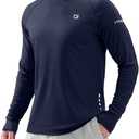 Men's Sun Protection Long Sleeve Shirts UPF 50+ Rash Guard for Men SPF UV Fishing Hiking Running Workout Athletic Shirt L