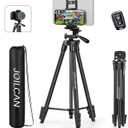 JOILCAN 67" Tripods Camera Tripod, Phone Tablet Tripod for Video Recording Vlog Photo with Remote Carry Bag, Aluminum Lightweight Travel Tripods (Black)