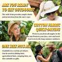 Fishing Hat, Wide Brim Breathable Boonie Hat UV Protection Safari Hiking Bucket Hat Beach Summer Cap (White)