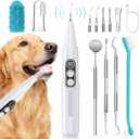 Dog Plaque Remover for Teeth, Pet Ultrasonic Cleaner with LED Light & Stand, 5 Modes, Pet Teeth Cleaning kit, Suitable for Dogs and Cats