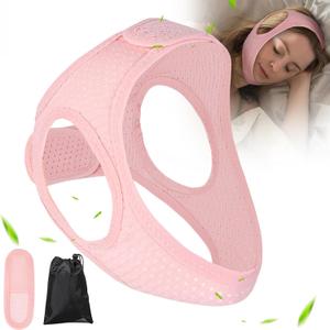 Forzacx Chin Strap for Cpap Users Anti Snoring Devices - Breathable Cpap Chin Strap Snoring Solution, Effectively Reduce Snoring, Non-Stick Hair, Don't Fade - Pink