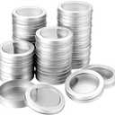 TecUnite 4 oz Metal Tin Cans Round Tin Containers Empty Cans with Clear Top Lid Spice for Kitchen Office Candles Candies and Gifts Holding(24 Pieces)