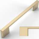 Amerdeco 10 Pack Brushed Brass Cabinet Pulls 5 Inch(128MM) Hole Centers Kitchen Cabinet Handles Cabinet Hardware Kitchen Handles for Cabinets Cupboard Handles Drawer Pulls ZH0060