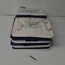 13x13 Inch Cube Storage Bins with Reinforced Bottom Cardboard, 6 Pack Large Collapsible Fabric Storage Cubes with Handles for Shelf, Closet, Toy, Laundry Organization (White&Navy Blue)