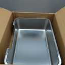 Low Entry Litter Box for Senior Kittens Disabled Cats - Stainless Steel High Sided Enclosed Easy Step in Entry - Large Metal Kitty Litter Box Easy to Clean(23.6x15.7x5.9)