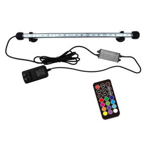 15 inches LED Aquarium Light, 2.5W Fish Tank Light Underwater Light Submersible Crystal Glass Lights, 21 LED Beads 12 Colors 19 Modes Brightness Adjustable Memory Function IP68 Waterproof