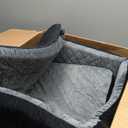 Garvee Extra Large Dog Car Booster Seat with Safety Belt, 3-Side Pet Travel Bed for 2 Medium Dogs, Waterproof & Non-Slip, Foldable Car Seat Cover for Truck SUV Sedan (Black+Dark Grey)