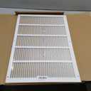 HVAC Premium 25'' x 16'' [Duct Opening] Flat Stamped Steel Return Air Grille - Sidewall and Ceiling - HVAC Vent Duct Cover - White [Outer Dimensions: 26.75''w X 17.75''h]