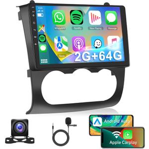 2+64G Android Car Radio Stereo for Nissan Altima Teana 2008 2009 2010 2011 2012 Wireless Carplay Android Auto, 9 Touchscreen Head Unit with Mirror Link WiFi GPS Bluetooth FM RDS EQ Backup Camera SWC
