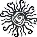 Riverside Designs Wacky Sun Metal Wall Art Indoor/Outdoor Decor - 18" Black Rust Proof Wall Sculpture - Made in USA - Ideal for Bedroom, Garden, Home, Patio and Farmhouse
