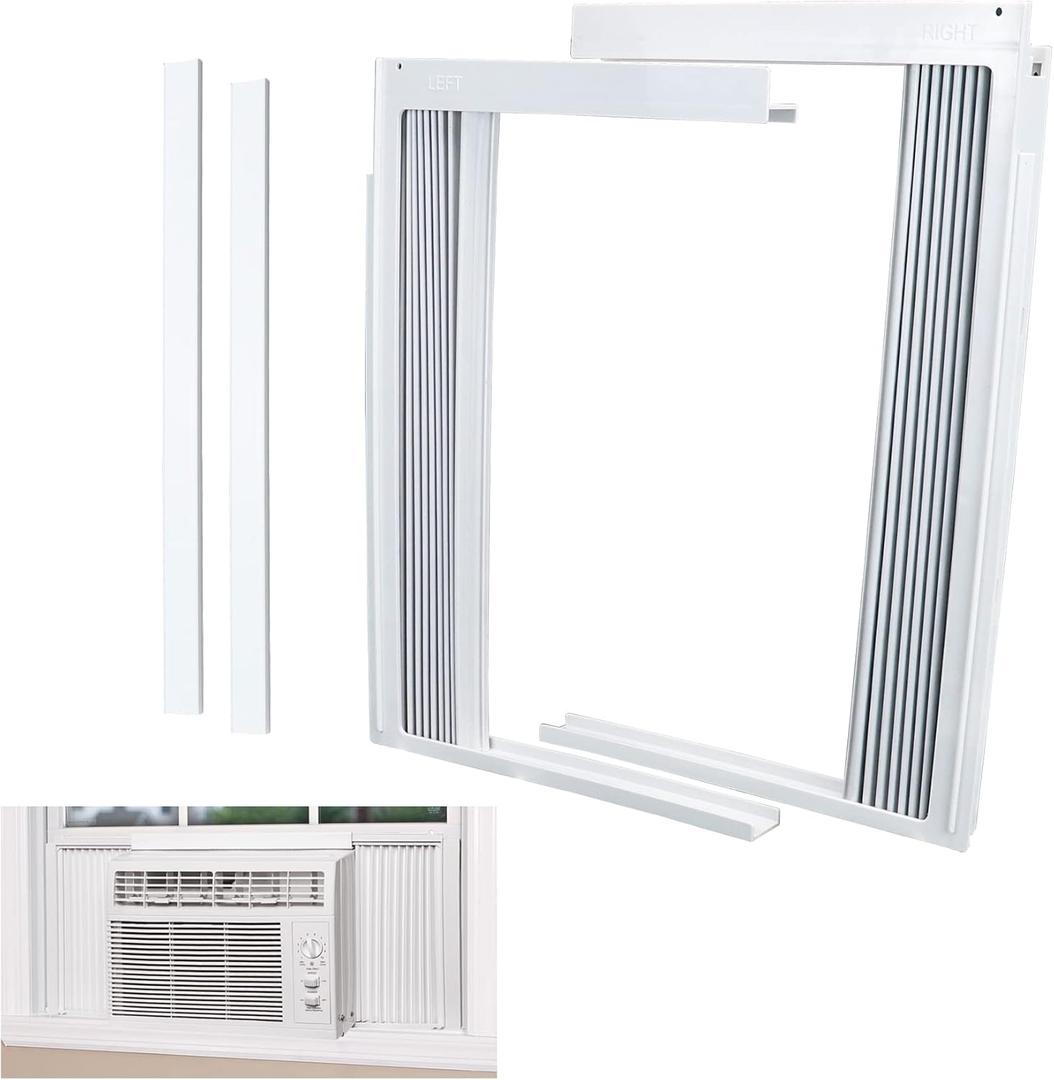 LBG Products Window Air Conditioner Side Panel and Frame Set,AC Accordion Filler Kit,Fits Most 12000BTU Window Air Conditioners,Window AC Side Panels