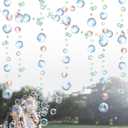 Cheerland Rainbow Bubble Garland Under The Sea Party Decorations Bubble Streamers Mermaid Birthday Backdrop Spongebob Decor Nautical Banner Hanging Underwater Ocean Beach Party Supplies - Pack of 10