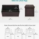 SONGMICS Mazie Collection - 30 Inches Folding Storage Ottoman Bench, Ottoman Foot Rest, End of Bed Bench, Storage Chest, Load 660 lb, for Living Room, Bedroom, Entryway, Brown ULSF047K02, 15"D x 30"W x 15"H
