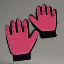 DELOMO Pet Grooming Gloves, Upgrade Version with Enhanced 255 Silicone Grooming Tips, Hair Remover Mittens for Dogs & Cats, Bath Brush, 1 Pair (Pink)