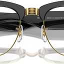 Ray-Ban Unisex Sunglasses Black On Gold Frame, Clear/Blue Lenses, 50MM (Black)