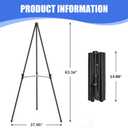 Easel Stand for Sign,63" Portable Metal Easel Stand for Wedding Sign,Adjustable Folding Art Easel for Display with Portable Bag(Black,2 Pack)