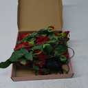 Artificial Rose Vines with Lights Decor, 6ft Red Rose Garland with Remote Control for Wedding Decor - 19 Fake Silk Roses Flowers 80pcs Warm White Led - Fairy Light with Vines for Home Room Party Shelf