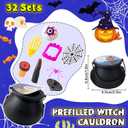 252 PCS Halloween Party Favors for Kids32 Pack Prefilled Cauldrons with Bulk Toys, Trick or Treat Alternatives for Boys and Girls, Halloween Goodie Bag Fillers, Classroom Prizes