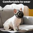 French Bulldog Muzzle, Soft Mesh Short Snout Muzzle with Mouth Opening & Enlarged Eye Holes, Allows Panting, Drinking & Feeding, Prevents Biting for Shih Tzu Pug English Bulldog(S,Black)