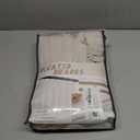 PleatedDrapes 96 Inch Curtains 2 Panel Set, Modern Linen Pleat Back Tab Dining Room Window Curtains Light Filtering Aesthetic Semi Sheer Living Room Drapes with Hooks Ring Cream Oatmeal W40 x L96 (Natural)