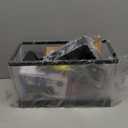 GOZILLA Aquatic Turtle Tank+Lamp+Filter Kit, Upgrade PC Turtle Tank Starter Kit with Adjustable 360°Lamp & Filter,Reptile Habitat Lid,Hanging Platform for Small Reptiles.(15.75×7.9×9''/Black)